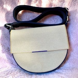 Rothy’s Ink and Ivory Saddle Bag